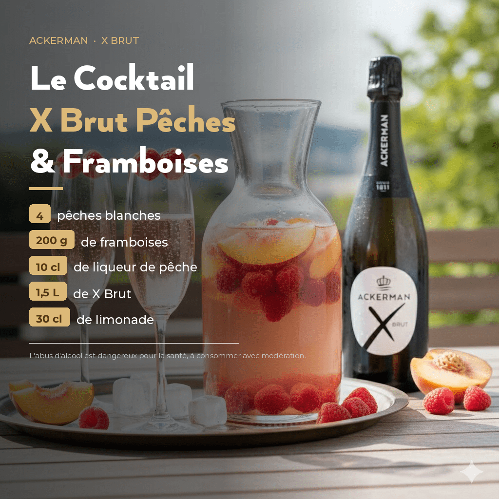 Cocktail Pêches & Framboises