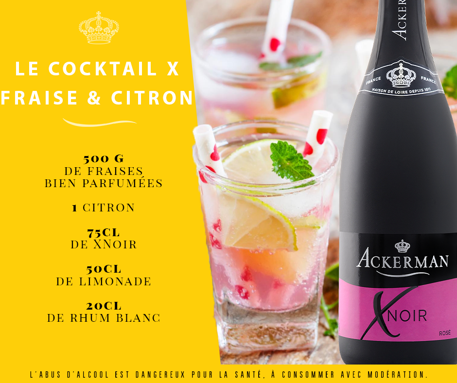 Cocktail Xnoir fraise et citron
